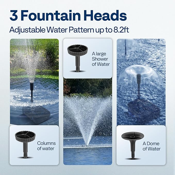 VIVOHOME All-in-One Pond Filter Fountain System Kits, 790 GPH Submersible Water
