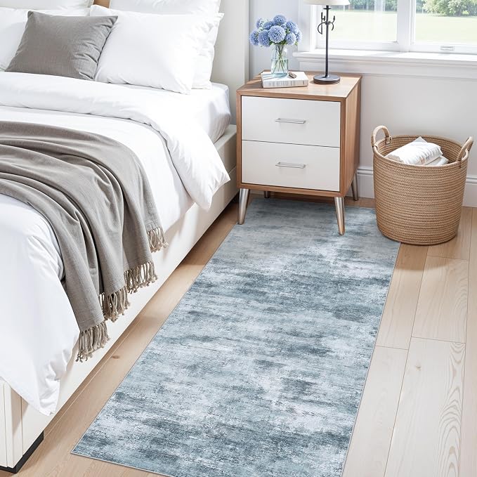 2x5 Non-Slip Washable Runner Rug – Modern Neutral Abstract Small Rug