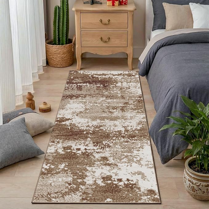 2x5 Brown Rug Runners for Hallways Kitchen Non Slip Washable Entryway Runner