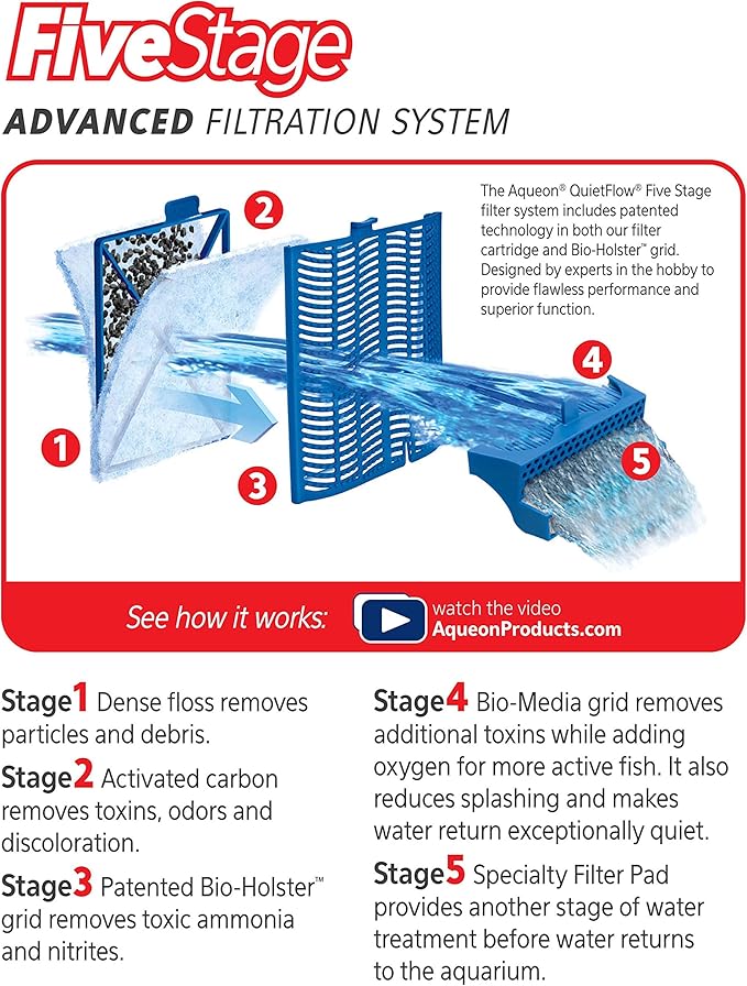 Aqueon Aquarium Fish Tank Replacement Filter Cartridges Large - 3 pack