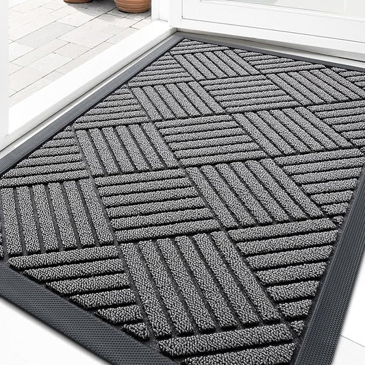OLANLY Front Door Mat Outside Entrance 29.5x17, Heavy Duty Sturdy Natural
