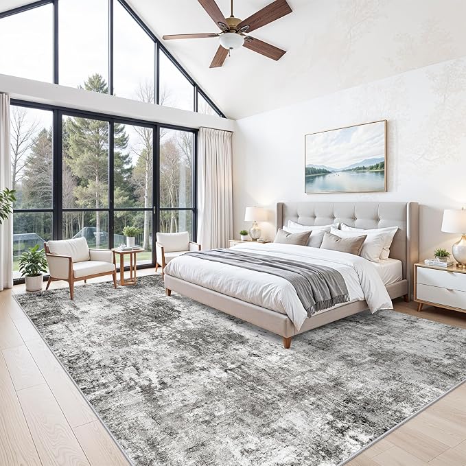 12x12ft Square Living Room Rug – Non-Slip Washable Extra Large Floor Carpet