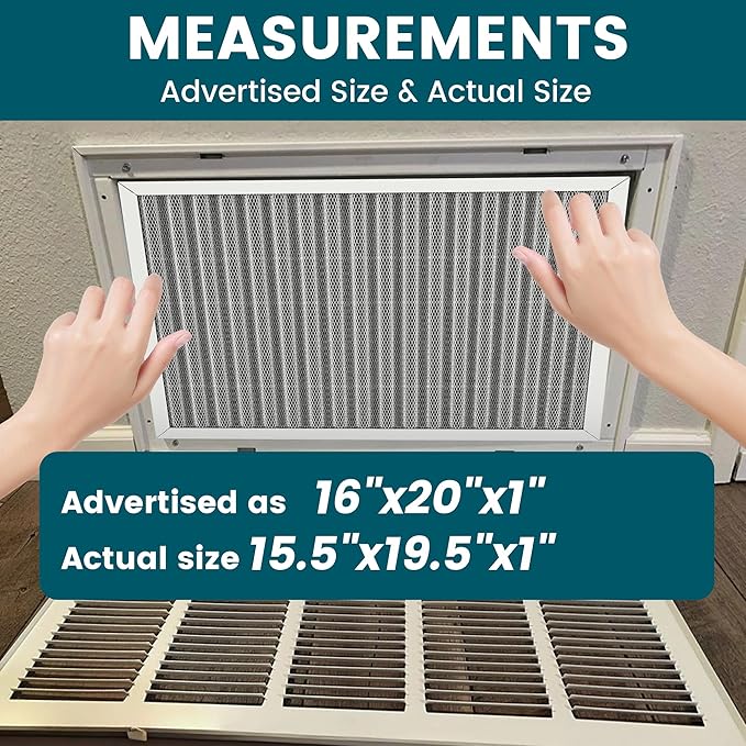 16x20x1 Air Filter-MERV 8, Washable & Reusable Electrostatic Air Filter