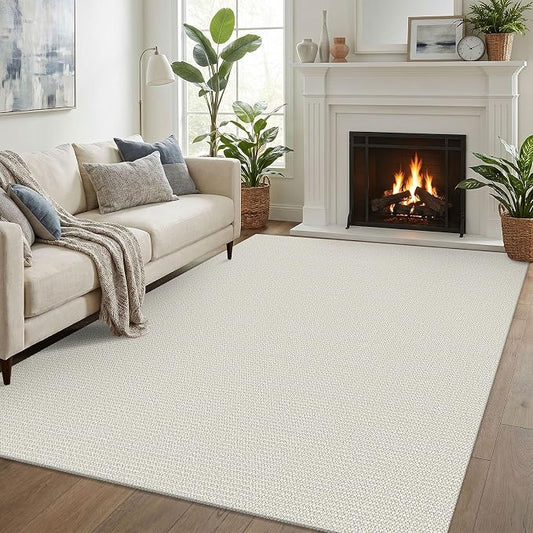EARTHALL Washable Area Rugs 5x7 Ft Non Slip Living Room Rugs Cotton Rubber