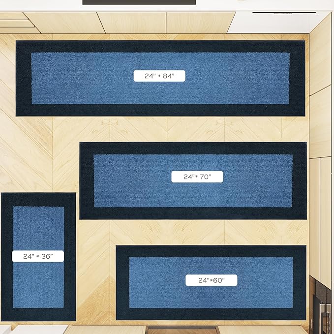 Machine Washable Runner Rug 24" x 84", Non Slip Kitchen Mat
