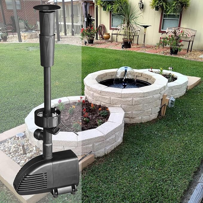 Pond Filter with Pump Fountain Kits, Submersible Pump Pond Fountain Koi Pond