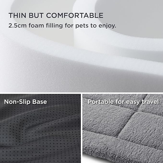 Bedsure Washable Dog Crate Bed for Large Dogs, Soft Foam Floor Pet Mat, Versatile Lightweight Pet Crate Pad for Cages