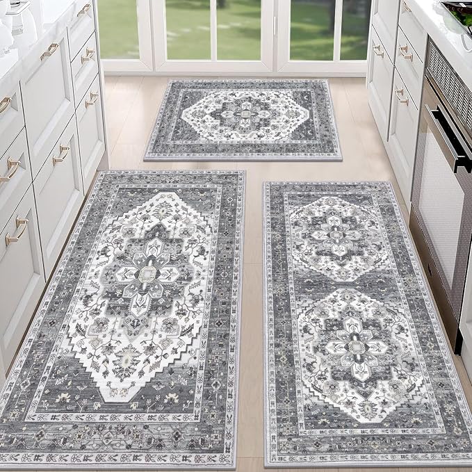 HEBE Boho Kitchen Rug Sets 3 Piece
