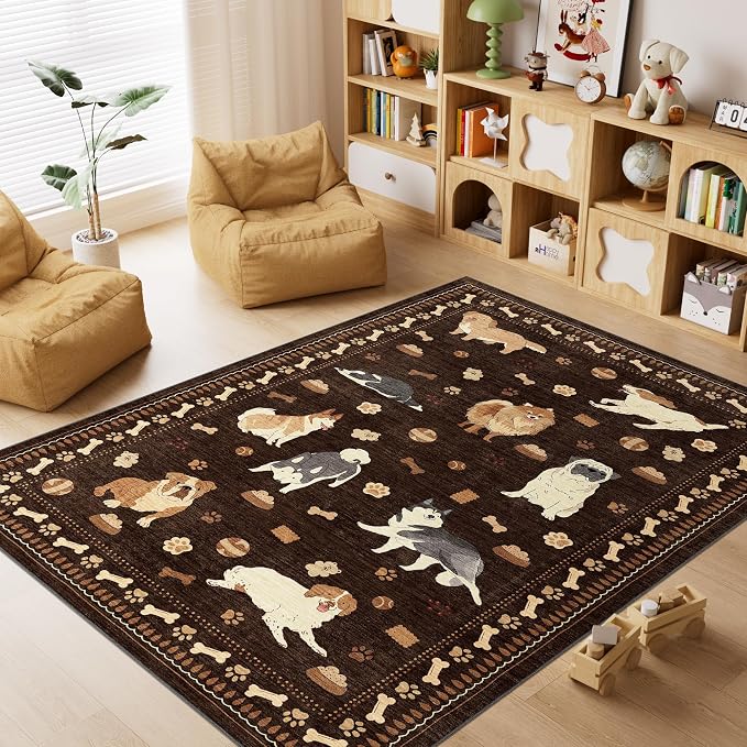 DUKINO 4x6 Area Rug, Non Slip Washable Rug
