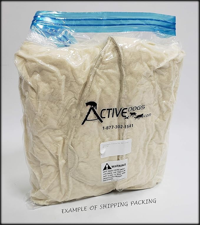 ActiveDogs Hi Loft Faux Lambskin Plush Sherpa Dog Bed - Medium 24"-36" - Orthopedic & Machine Washable - Double Layered