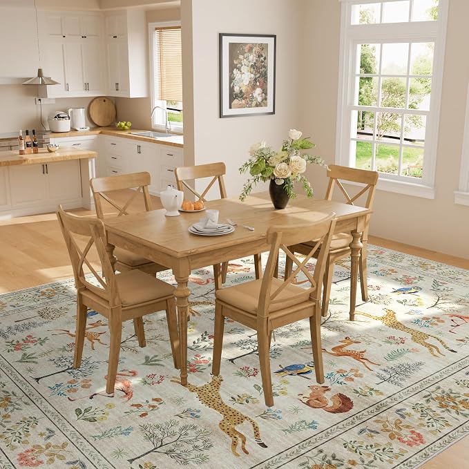 DUKINO 6x9 Rug, Washable Animal Living Room Rug