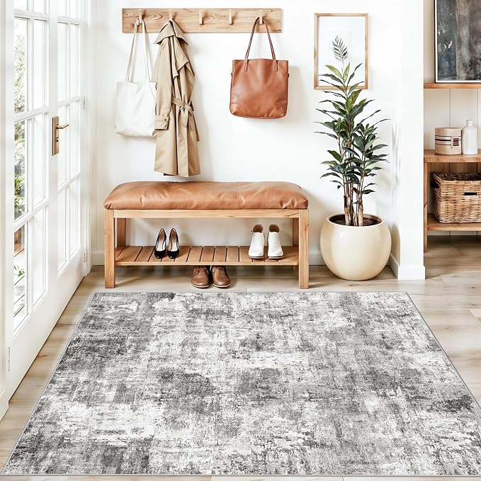 4x6 Entryway Rug – Non-Slip Low-Pile Small Area Rug