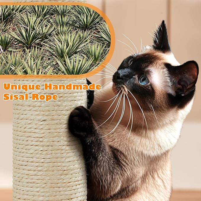 Topeakmart Cat Tower for Indoor Cats, Cat Activity Center with Condo Scratching Post Perch, Tall Cat Tree for Large Cats, 70.5in
