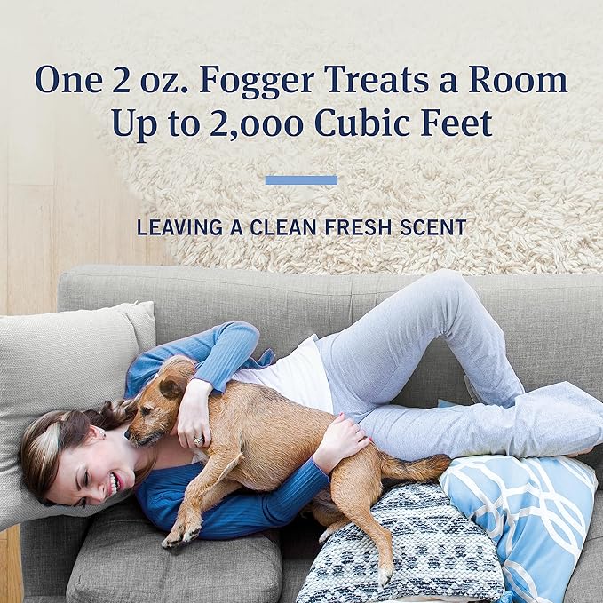 PetArmor Home Fogger, Kills Fleas, Ticks, Mosquitoes & Other Listed Insects, Helps Eliminate Pet Odor, Clean Fresh Scent, Protects for 7 Months, 3 2oz Canisters (Pack of 2)