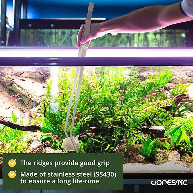 VORESTIC Aquarium Tweezers (Straight & Curved, 23.6")
