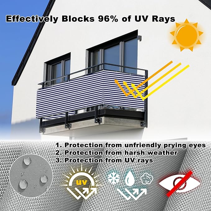 Fence Privacy Screen 2.8' x 9.8' UV Protection Weather-Resistant Outdoor