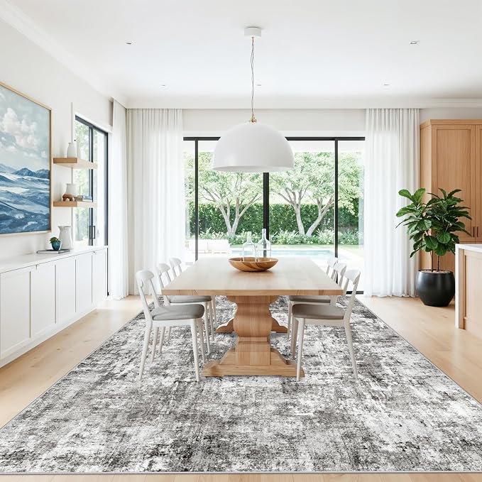 12x12ft Square Living Room Rug – Non-Slip Washable Extra Large Floor Carpet