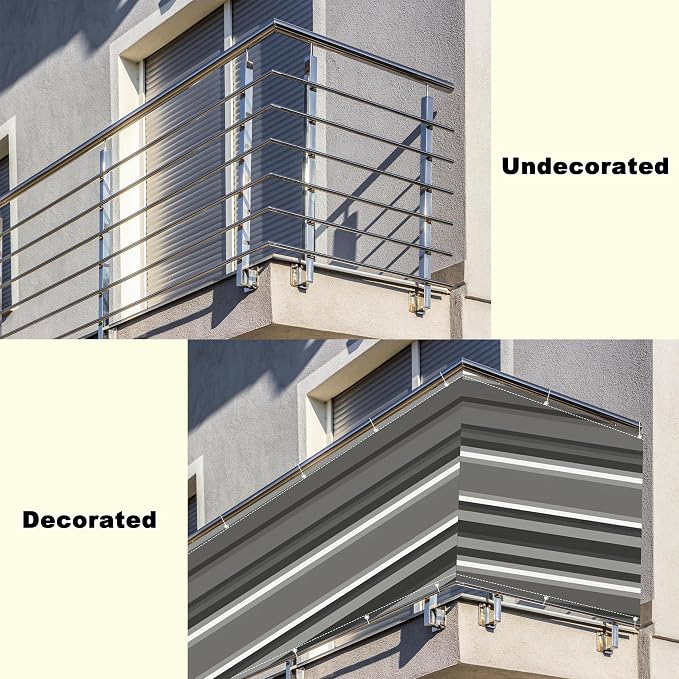 Privacy Fence 3.1' x 6.6' UV-Resistant Visibility Reduction Balcony Privacy