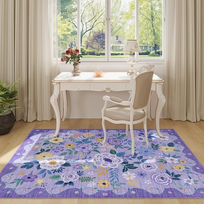 DUKINO 3x5 Area Rug, Floral Rugs