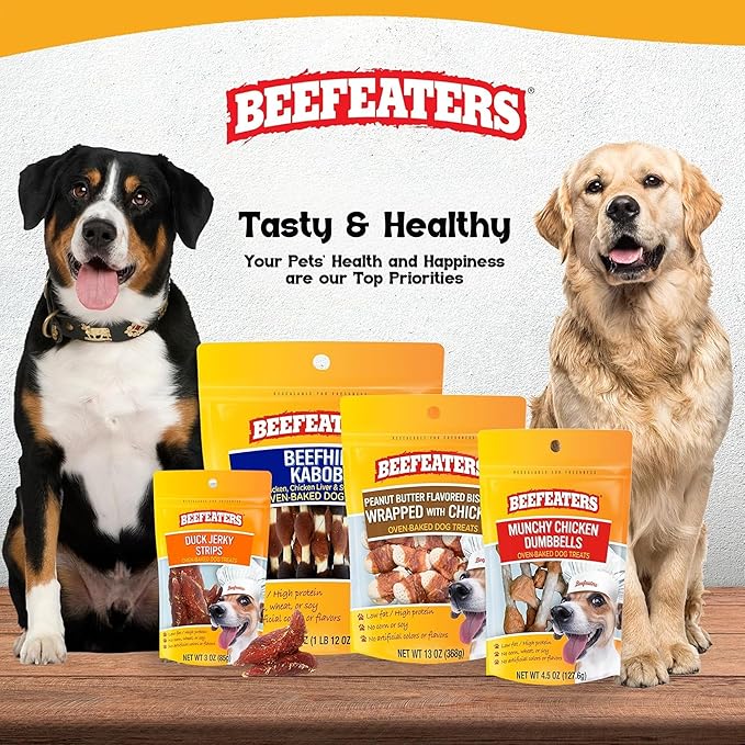 Beefeaters Chicken Jerky Strips for Dogs – Dog Treat. 100% Real Chicken Breast, Grain-Free, No Additives, Perfect for Training & Healthy Growth, Allergy-Friendly