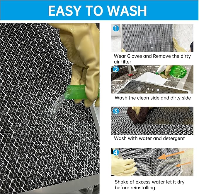 UBeesize 14x14x1 Reusable Electrostatic Air Filter HVAC AC Furnace Filter