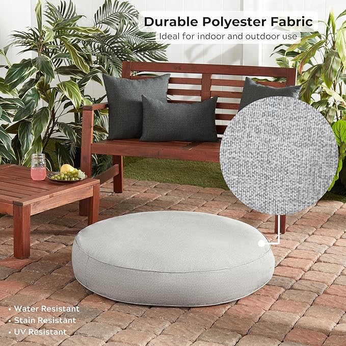 Gordie Round Indoor/Outdoor Pillow Style Dog Bed, Cement, Medium