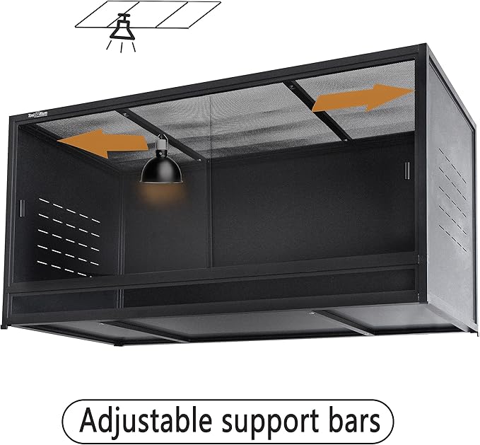Reptile Enclosure Stand Bundle: Elevate Your Habitat - Includes Stand and Extra Enclosure for a Complete Elevated Setup 48 inches Width(Black)