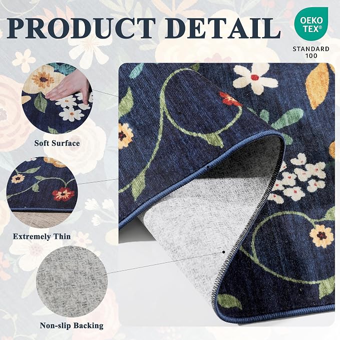 DUKINO 2x6 Runner Rug for Hallway, Washable Kitchen Runner Rug