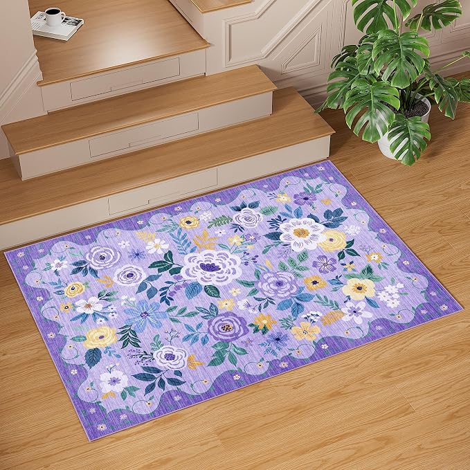DUKINO 3x5 Area Rug, Floral Rugs