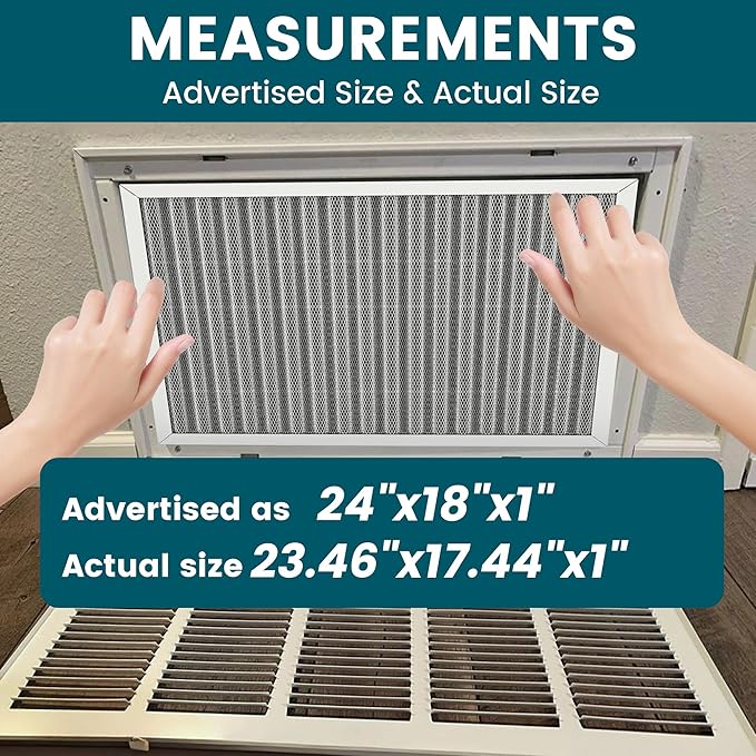 24x18x1 Air Filter-MERV 8, Washable & Reusable Electrostatic Air Filter