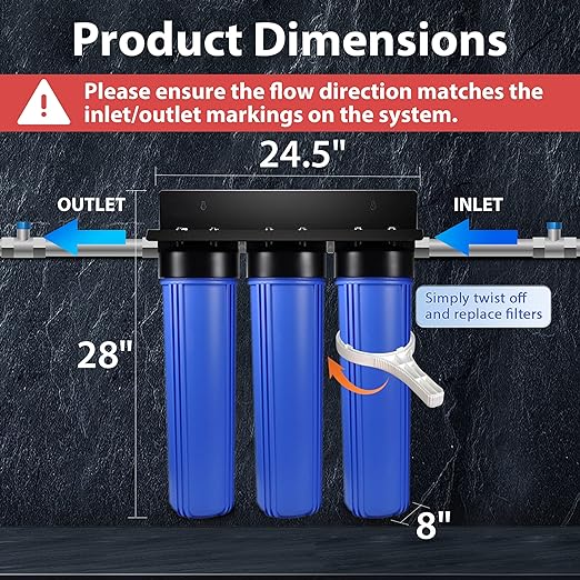 iSpring Whole House Water Filter System w/Spin Down Sediment Filter,