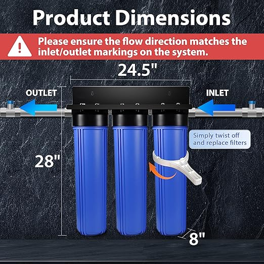 iSpring Whole House Water Filter System, Highly Reduces Sediment, and up to 99%