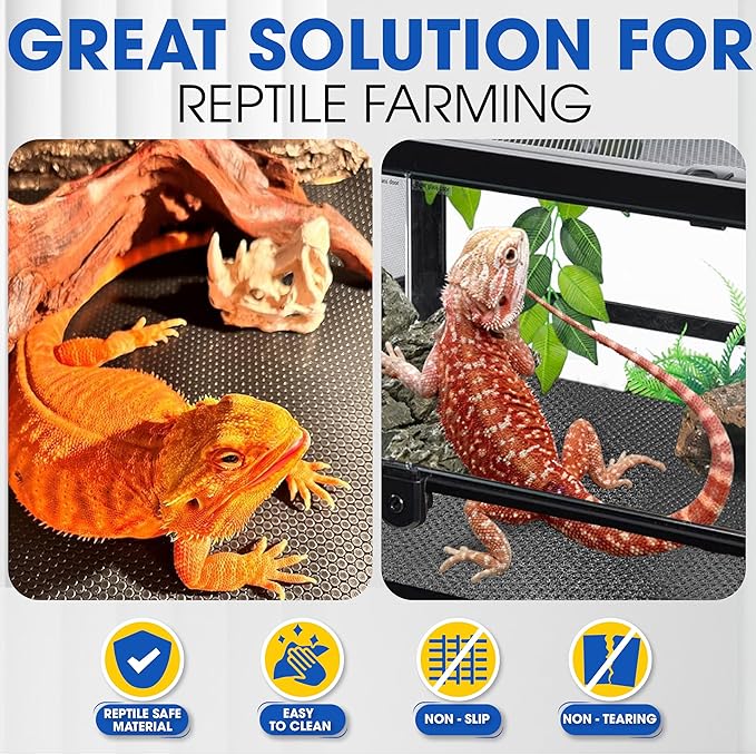 [Premium] 24"x60" Reptile Substrate Mat with 4 PCS Rug Gripper, Extra Thick & Ultra Comfortable,Non-slip, Reptile Tank Accessories for Bearded Dragon, Leopard Gecko,Lizard (not including tank)