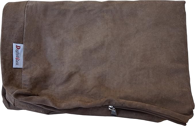 Dogbed4less XL Memory Foam Dog Bed for Medium Large Dogs with Orthopedic Comfort, Waterproof Liner and Brown Washable Pet Bed Cover 47X29 Pillow