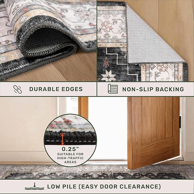 Black Washable 10ft Long Runners