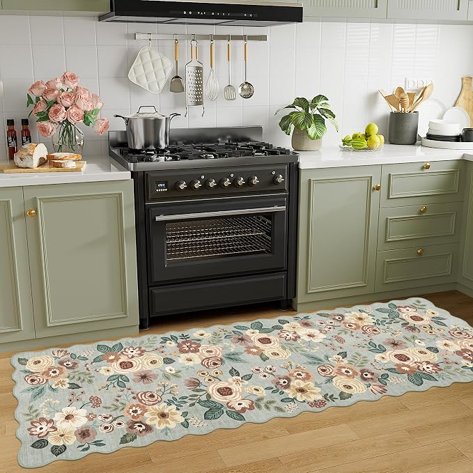 DUKINO 2.6x8 Runner Rug for Hallway, Washable Kitchen Rug