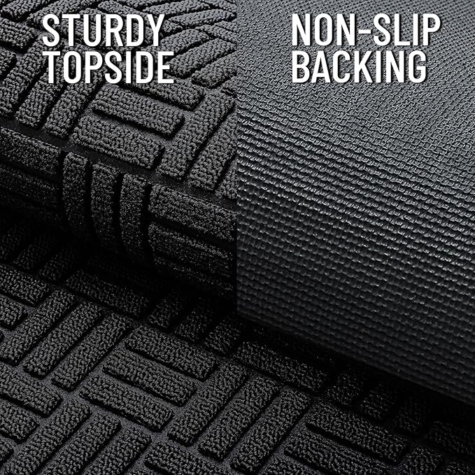 OLANLY Front Door Mat Outside Entrance 71x23, Heavy Duty Sturdy Natural Rubber