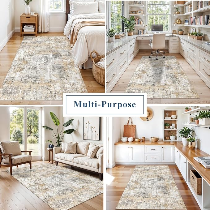 4x6 Washable Entryway Rug – Non-Slip Low-Pile Small Area Rug