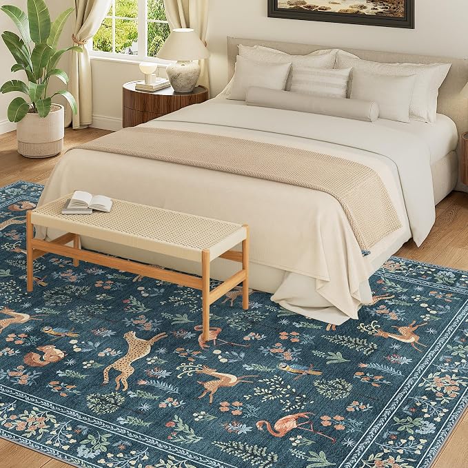 DUKINO 8x10 Rug, Washable Animal Living Room Rug