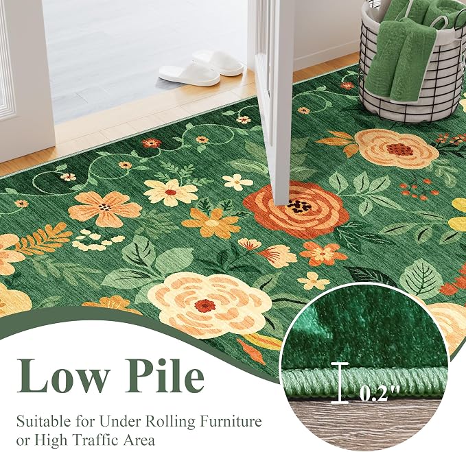 DUKINO 2x6 Runner Rug for Hallway, Washable Kitchen Runner Rug