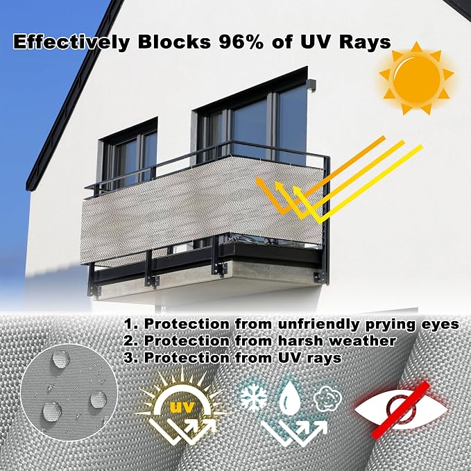 Privacy Screen 8.2' x 19.7' UV Protection Weather-Resistant Outdoor Privacy