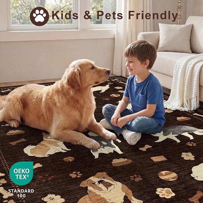 DUKINO 4x6 Area Rug, Non Slip Washable Rug