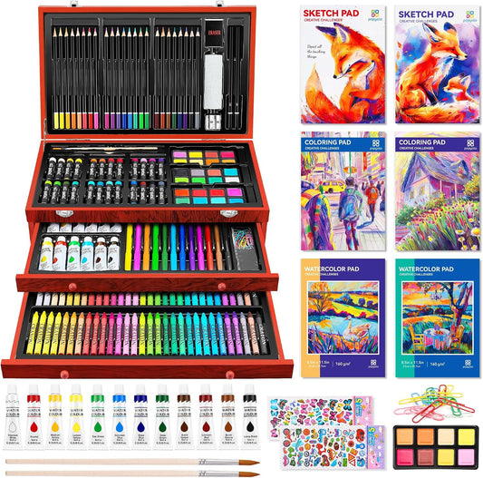 Art Supplies, 269 Piece Deluxe Art Set Crafts Drawing Painting Supplies Kit
