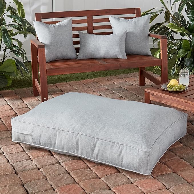 Charlie Rectangle Indoor/Outdoor Pillow Style Dog Bed, Heather, Medium (30" x 42")
