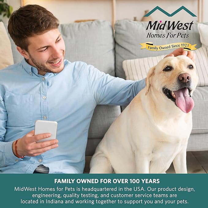 MidWest Homes for Pets Double Door 36-inch Dog Crate Kit, Bundle Includes a Two-Door Cage, Matching Gray Bed and Crate Cover, For Medium to Large Sized Breeds