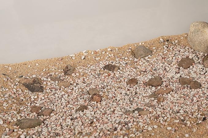 LANDEN Betanu Aquascape Sand for Aquarium Landscape 2L(7lbs), Aquarium Natural Cosmetic Gravel, Gravel for Indoor Plants, Fish Tank Decorative Sand, Light Colored Gravel, 2-3mm