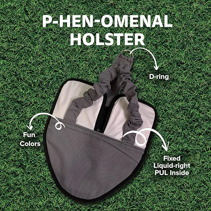 Hen Holster Bird Diaper, Wrap Around - for Hens, Roosters, Ducks, Leak-Proof Design, Comfortable Fleece Strap Bird Harness with Sewn-in Liner, Secure Hook and Loop Closure - XL, Gray