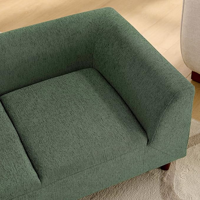 39x25 Inch Large Dog Sofa, Modern Jumbo Pet Couch Made Made by Linen with Armrest and Backrest - Indoor Elevated Dogs Chaise Bed for Doggy up to Medium and Large (Green)