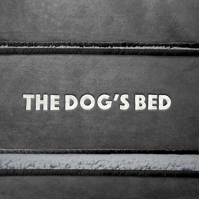 The Dog’s Bed Replacement Outer Cover & Bolster for Standard Foam Beds, Flannel Fabric, Grey, Large