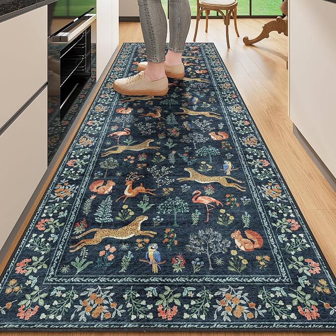 DUKINO 2x10 Rug for Hallway, Washable Kitchen Runner Rug